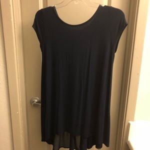 Navy sheer back blouse